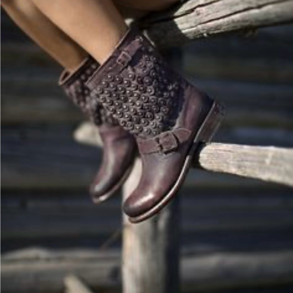 Frye Shoes - Frye Cognac Jenna Disc Boots with Moto Style and Quality Finish 11